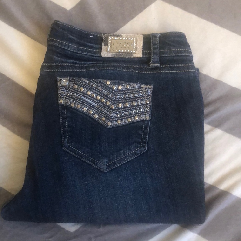 Grace brand Denim Capris with design pockets